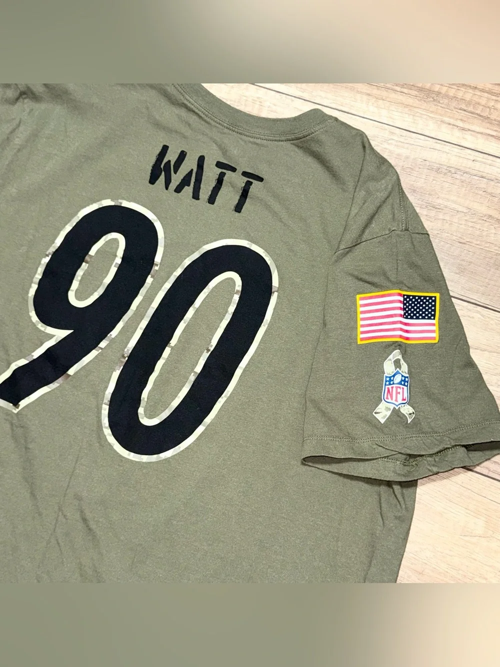 Nike Pittsburgh Steelers T.J. Watt NFL Salute to Service Jersey T Shirt Mens 2XL